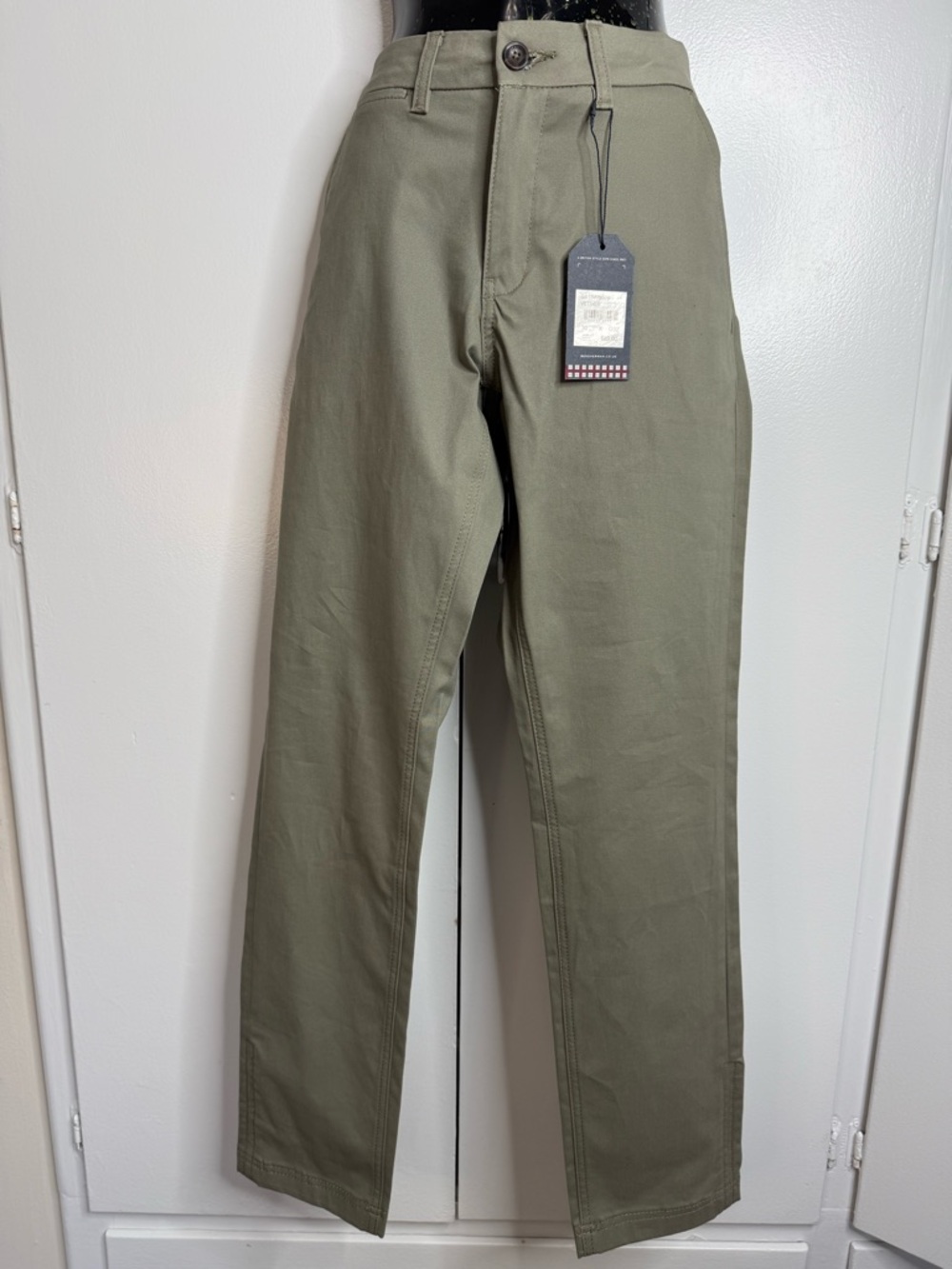 Ben Sherman Straight Leg Chino Women  Pants in Olive Green Size 30W - NWT